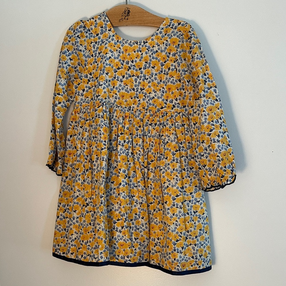 Pink Chicken Yellow and Blue Floral Dress